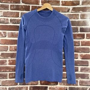Lululemon Athletica Long Sleeve Swiftly Tech, Pigment Blue, Size 4